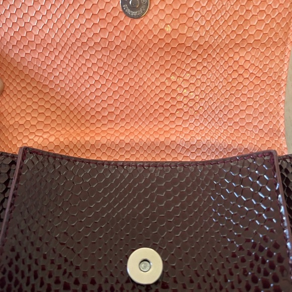 Hvisk Vegan Leather Bag Burgundy Orange Pink Boho Chic Crocodile Adjustable - Picture 3 of 13